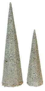 Glitter kegelboom champagne - H 60 x D 16 cm