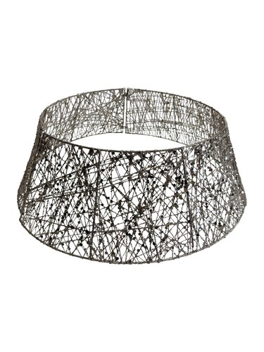 Glitter kerstboomkraag D 60 x H 20 cm champagne (2 delen)