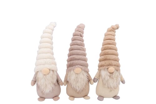 Gnome Cozy Sand Teddy Ass 10x7x30 cm