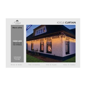 Gordijnverlichting 1000l. warm wit - afbeelding 1