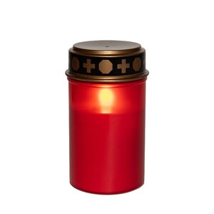 Grafverlichting 12x7cm rood - afbeelding 1
