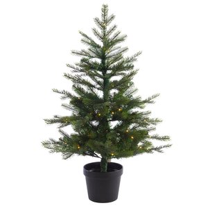 Everlands Grandis Fir LED kunstkerstboom Buiten groen - H 90 x D 63 cm