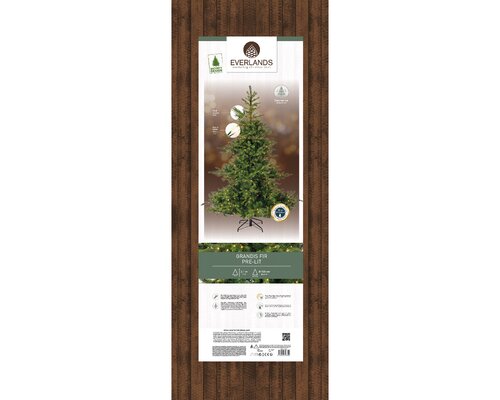 Grandis Fir prelit hinged tree - H 210 x D 150 cm 550 L - afbeelding 4