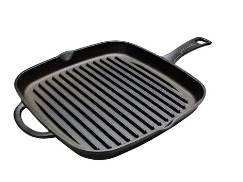 Grillpan vierkant gietijzer 26cm