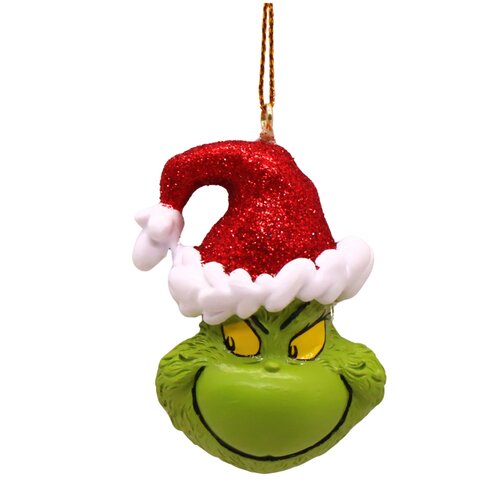 Grinch kerstornament kerstmuts resin - 5 x 5 x 10 cm