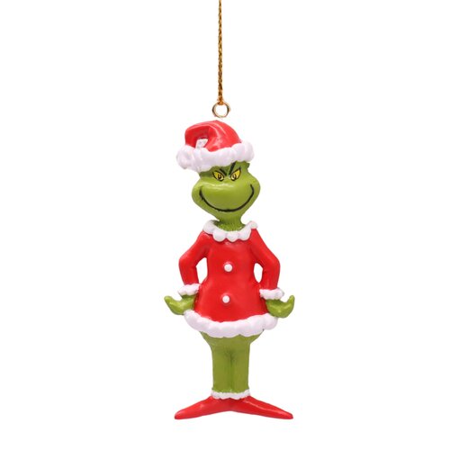 Grinch kerstornament kerstoutfit resin - 5 x 5 x 10 cm