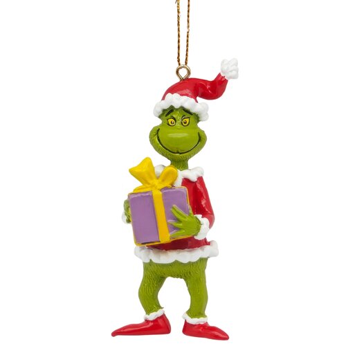 Grinch kerstornament present resin - 5 x 5 x 10 cm - afbeelding 2