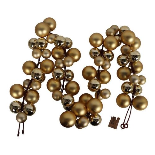 Guirlande kerstballen L 174 cm Gold