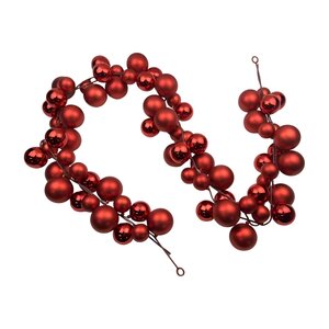 Guirlande kerstballen L 174 cm Red