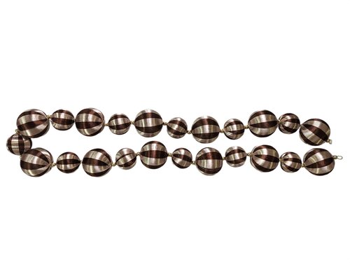 Guirlande kerstballen - L180cm Champagne en bruin