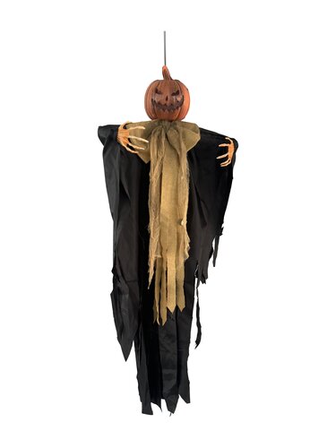 Halloween bewegende animatiepop Pompoen hangend H 120 cm