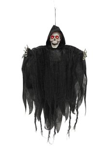 Halloween bewegende animatiepop Skelet hangend H 75 cm