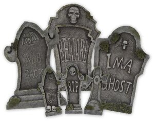 Halloween grafsteen set 6 stuks - max. B36 x H54cm - afbeelding 2