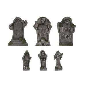 Halloween grafsteen set 6 stuks - max. B36 x H54cm - afbeelding 1