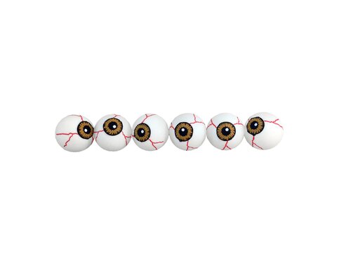 Halloween oogballen in netje 6 stuks - D4cm