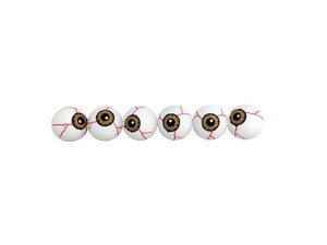 Halloween oogballen in netje 6 stuks - D4cm
