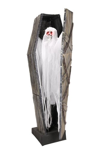 Halloween skelet in kist bewegende animatie en geluid - B52 x H170cm