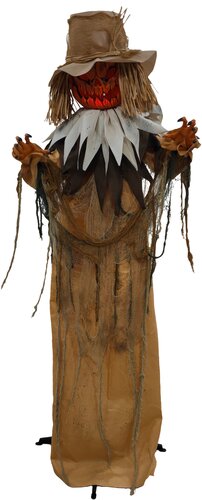 Halloween vogelverschrikker pompoen bewegende animatie en geluid - H200cm