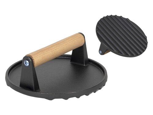 Hamburger/vlees pers gietijzer 18cm