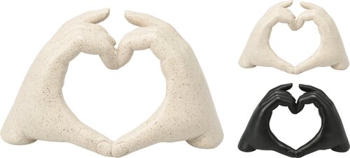 Handen als hart deco - H 14 cm - afbeelding 1