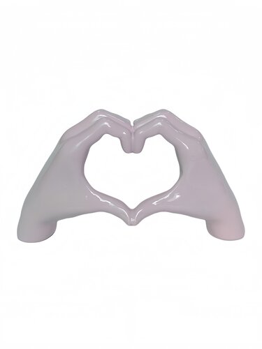 Handsculptuur Hart - B20xH12cm Roze