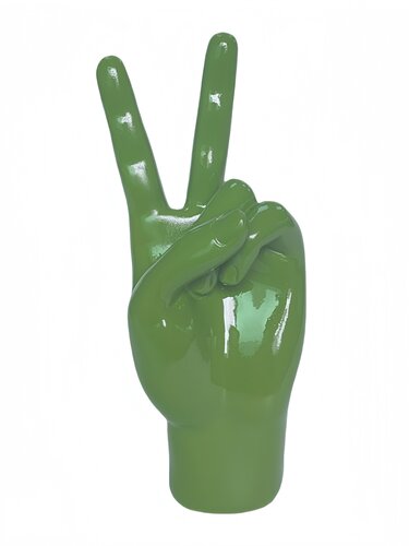 Handsculptuur Peace - B10xH22cm Groen