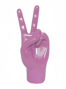 Handsculptuur Peace - B10xH22cm Paars