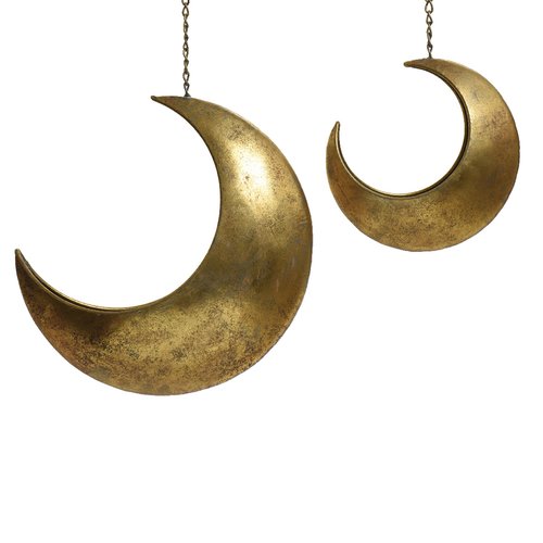 Hang Ornament Maan Goud 23cm - afbeelding 1