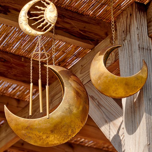 Hang Ornament Maan Goud 23cm - afbeelding 2