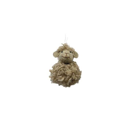 Hangdecoratie Schaap H9cm Beige