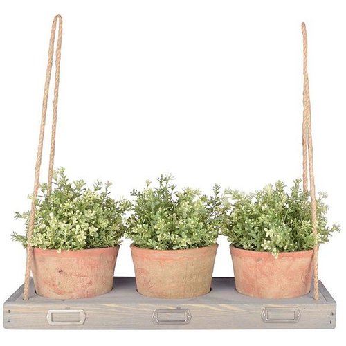 Hangend plankje voor 3 potjes