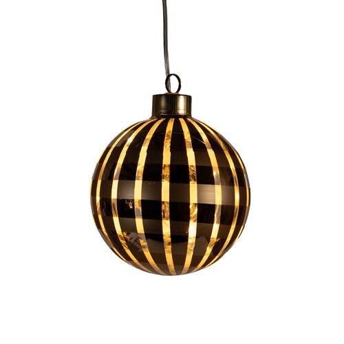 Hanger bal glas ruit led d10cm gd