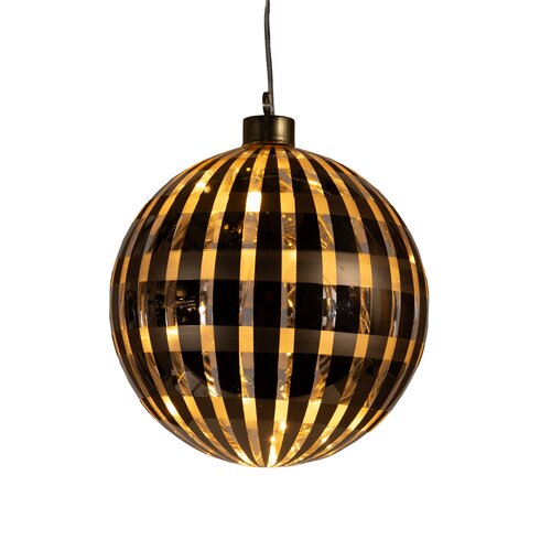 Hanger bal glas ruit led d15cm gd