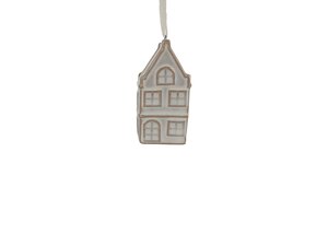 Hanger huisje 3,5 x 2,5 x 7 cm beige