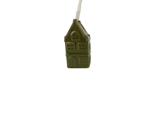 Hanger huisje 3,5 x 2,5 x 7 cm green
