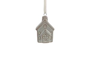 Hanger huisje 4 x 3 x 6,5 cm beige
