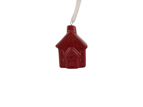 Hanger huisje 4 x 3 x 6,5 cm red