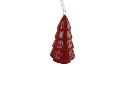 Hanger kerstboom D 4 x H 9 cm red