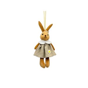 Hanger konijn jurkje H 14 cm beige
