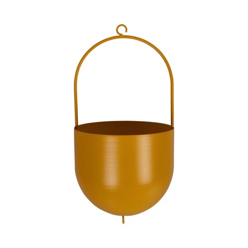 Hangpot metaal D 16 x H 15 / 32 cm geel