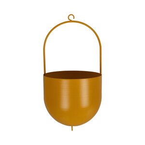 Hangpot metaal D 16 x H 15 / 32 cm geel