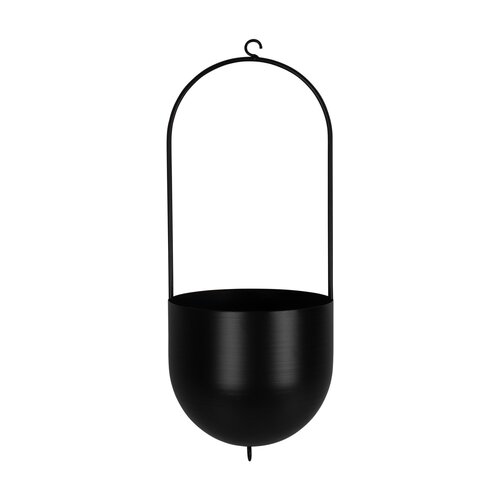 Hangpot metaal D 16 x H 15 / 42 cm black
