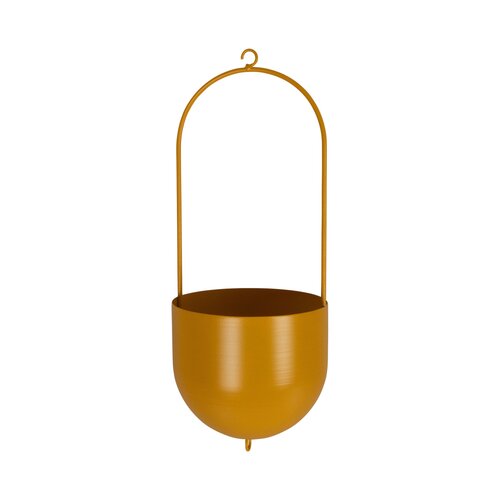 Hangpot metaal D 16 x H 15 / 42 cm geel