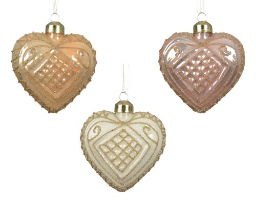 Hart glas - L8xH8cm Meerkleurig - 3 Varianten - afbeelding 1