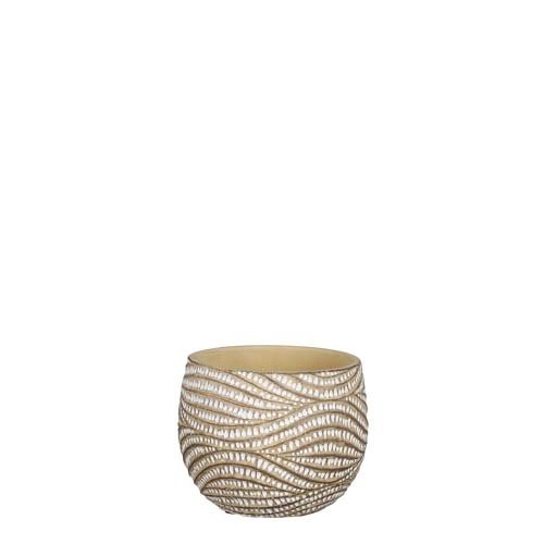 Hendrick pot rond creme - h11xd13,5cm