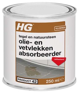 HG tegel en natuursteen olie- en vetvlekken absorbeerder 250 ml