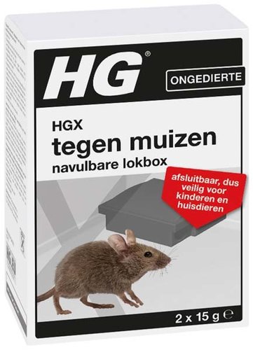 HGX tegen muizen navulbare lokbox 1 st