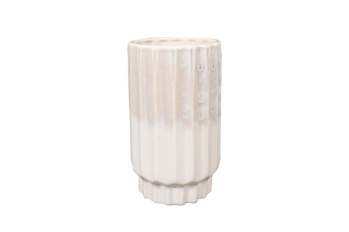 Hoge bloempot Faye D14h25 Gebroken Wit