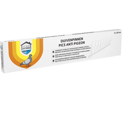 HOME DEFENSE® Duivenpinnen 2,5 meter (5 x 50 cm) - afbeelding 2