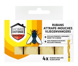 HOME DEFENSE® Vliegenvangers Kleeflinten 4 stuks - afbeelding 1
